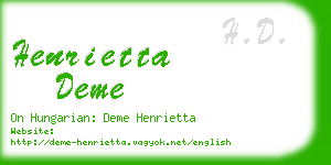 henrietta deme business card